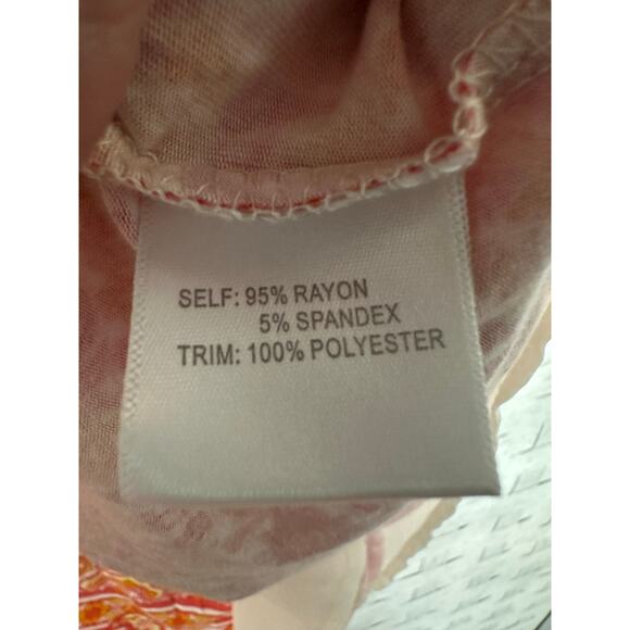 Rose & Oliver floral T-shirt sheer hem Paisley Bohemian TradMom plus size - Picture 5 of 10